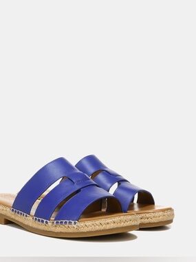 Naturalizer Arden Deep Sea Blue Leather Slide Sz 7.5 BNWB